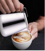 Stainless Steel Latte Art Milk Steam Pitcher with Thermometer